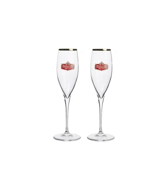Balenciaga Set of 2 champagne flute glasses