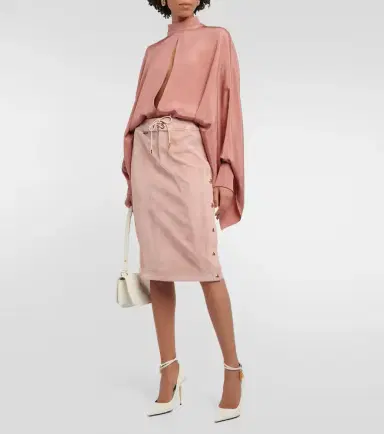 Tom Ford Plonge leather midi skirt | Thumbnail 3