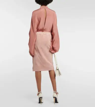 Tom Ford Plonge leather midi skirt | Thumbnail 4