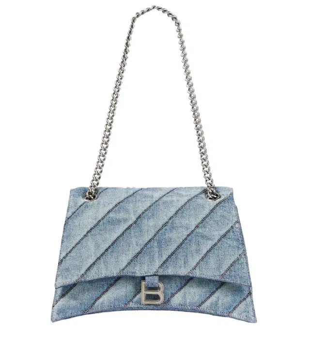 Crush Medium denim shoulder bag