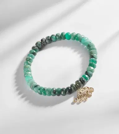 Sydney Evan Evil Eye Fringe 14kt gold bracelet with diamonds | Thumbnail 3