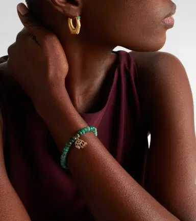 Sydney Evan Evil Eye Fringe 14kt gold bracelet with diamonds | Thumbnail 4