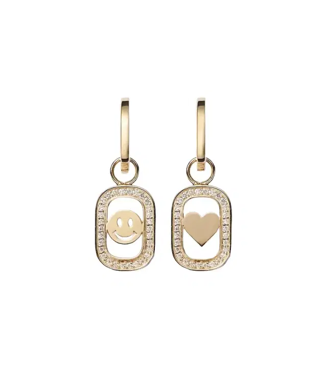 Sydney Evan Open Icon 14kt gold drop earrings with diamonds