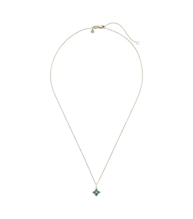 Sydney Evan Mini Moroccan 14kt gold necklace with enamel and diamond