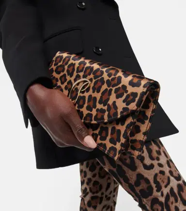 Christian Louboutin Loubi54 leopard-print satin clutch | Thumbnail 3