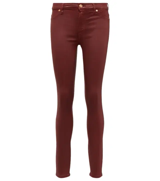 7 For All Mankind High-rise cotton-blend skinny jeans