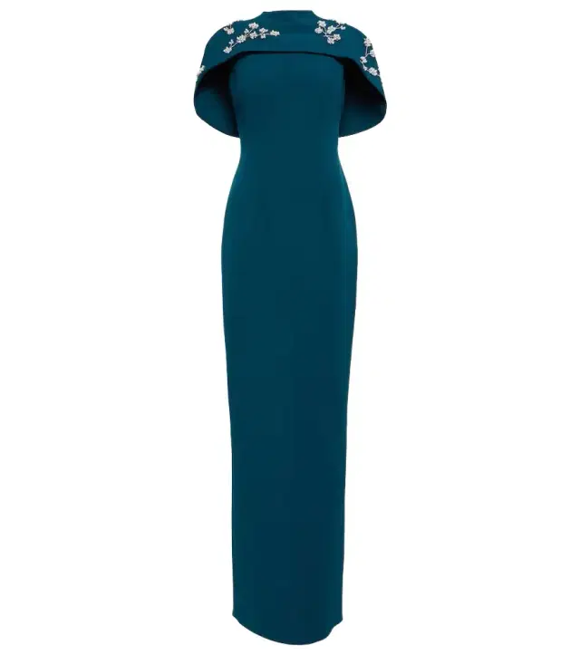 Safiyaa Embellished crêpe gown
