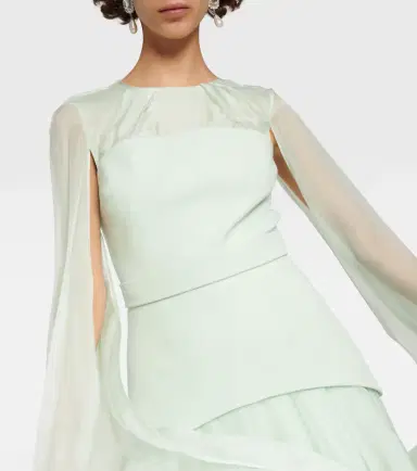 Safiyaa Gloria silk and crêpe gown | Thumbnail 2