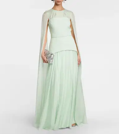 Safiyaa Gloria silk and crêpe gown | Thumbnail 3