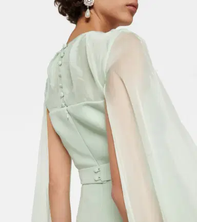 Safiyaa Gloria silk and crêpe gown | Thumbnail 4