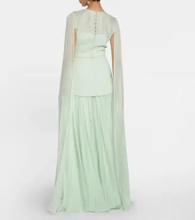 Safiyaa Gloria silk and crêpe gown | Thumbnail 5
