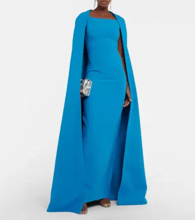Safiyaa Cape crêpe maxi dress | Thumbnail 2