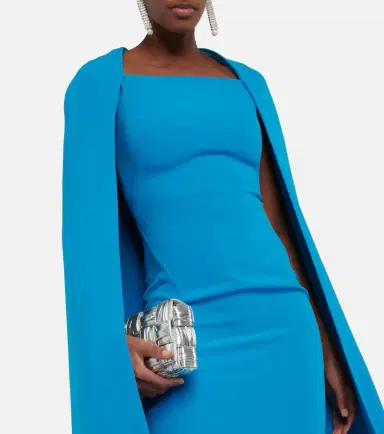 Safiyaa Cape crêpe maxi dress | Thumbnail 3