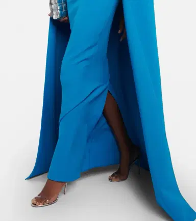 Safiyaa Cape crêpe maxi dress | Thumbnail 4