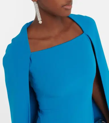 Safiyaa Cape crêpe maxi dress | Thumbnail 6
