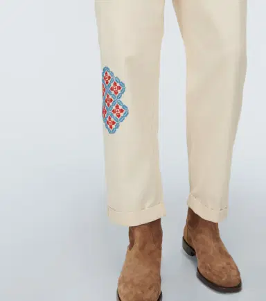 ADISH Embroidered straight cotton pants | Thumbnail 4