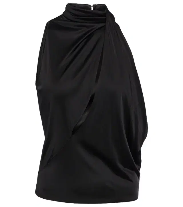 Versace Cutout turtleneck satin top