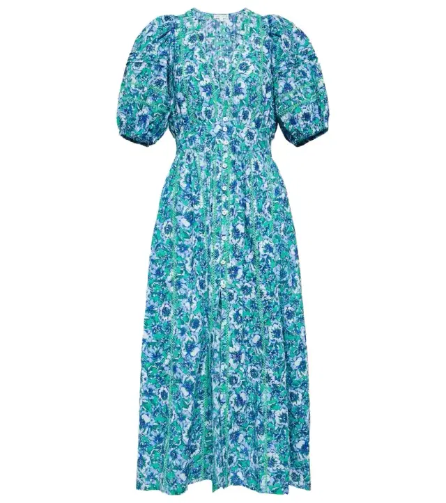 Poupette St Barth Reine floral cotton midi dress