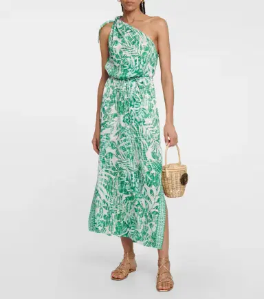 Poupette St Barth Isabelle printed one-shoulder kaftan | Thumbnail 2