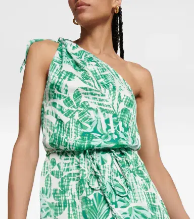 Poupette St Barth Isabelle printed one-shoulder kaftan | Thumbnail 3
