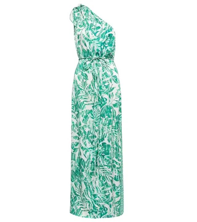 Poupette St Barth Isabelle printed one-shoulder kaftan