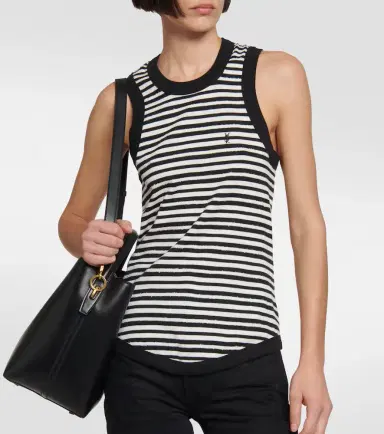 Saint Laurent Cassandre striped jersey top | Thumbnail 4