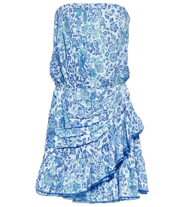 Poupette St Barth Ambra floral bandeau minidress