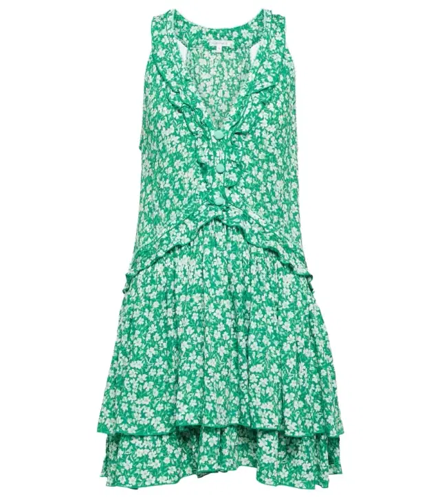Poupette St Barth Mae floral ruffle-trimmed minidress