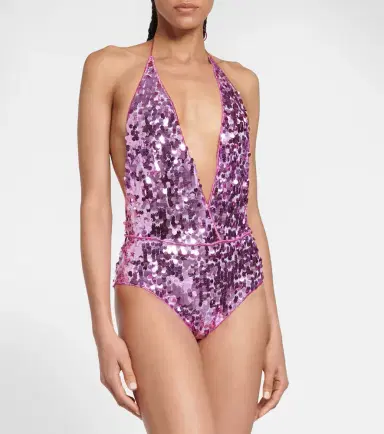 Oseree Oséree Sequined halterneck swimsuit | Thumbnail 3