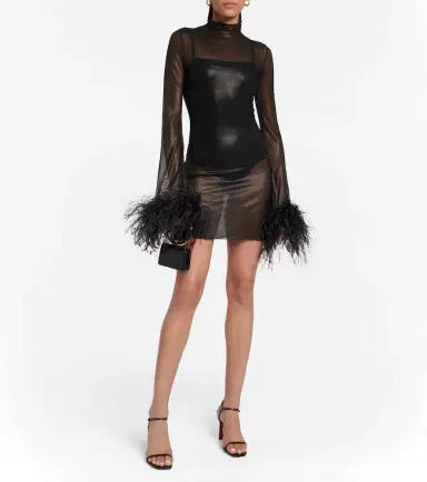 Oseree Oséree Feather-trimmed minidress | Thumbnail 4