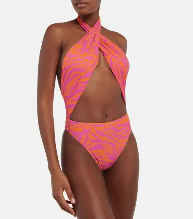 REINA OLGA Italian Stallion zebra-print swimsuit | Thumbnail 4