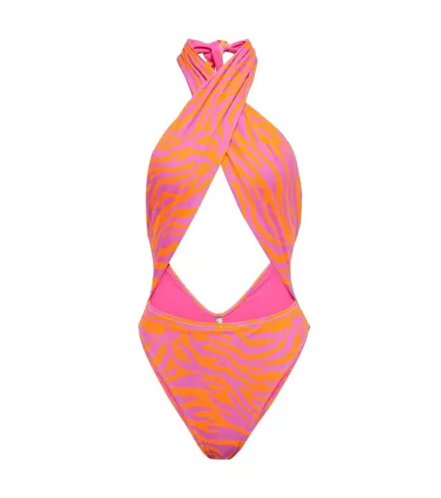 REINA OLGA Italian Stallion zebra-print swimsuit