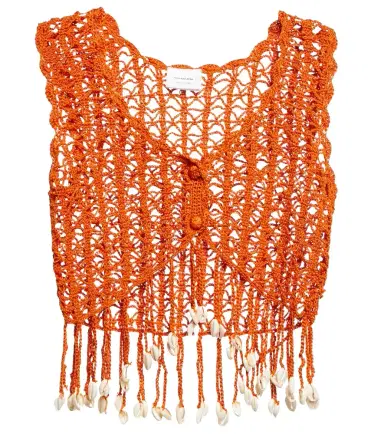 Anna Kosturova Embellished crochet crop top | Thumbnail 1