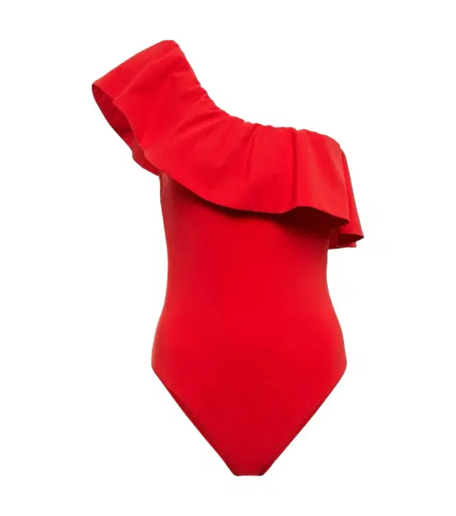 Karla Colletto Ruffle-trimmed one-shoulder swimsuit