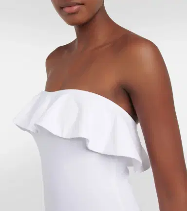 Karla Colletto Ruffle-trimmed off-shoulder swimsuit | Thumbnail 2