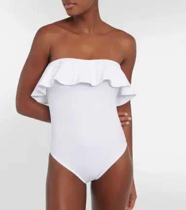 Karla Colletto Ruffle-trimmed off-shoulder swimsuit | Thumbnail 4