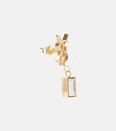 Saint Laurent Single YSL rhinestone-embellished earring | Thumbnail 2