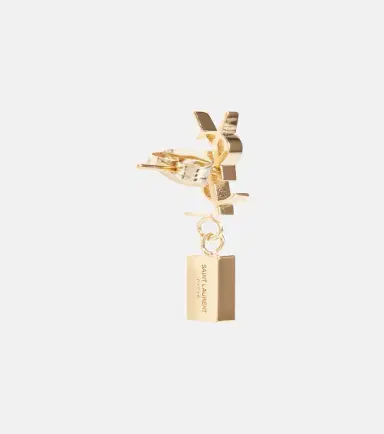 Saint Laurent Single YSL rhinestone-embellished earring | Thumbnail 3