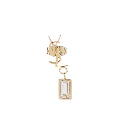 Saint Laurent Single YSL rhinestone-embellished earring | Thumbnail 1