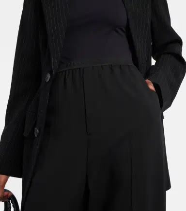 Balenciaga Logo mid-rise wide-leg wool pants | Thumbnail 3