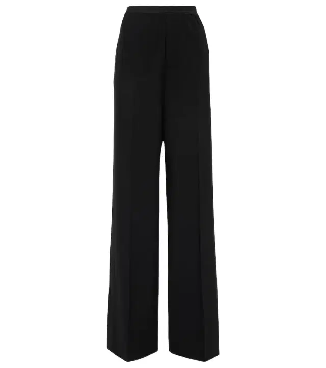 Logo mid-rise wide-leg wool pants