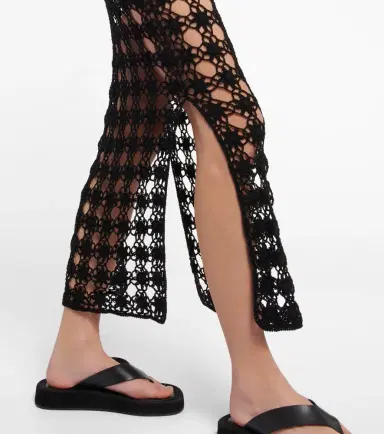 Anna Kosturova Open-knit cotton midi skirt | Thumbnail 4