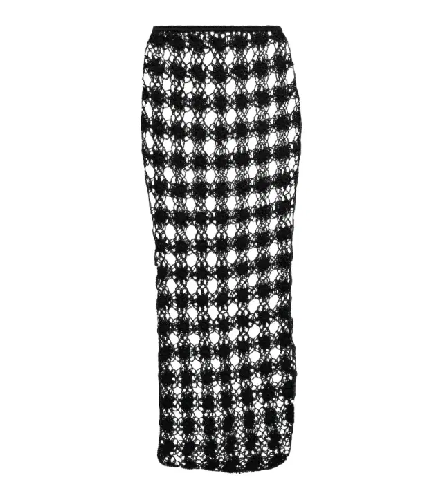 Anna Kosturova Open-knit cotton midi skirt