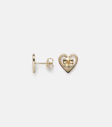 Sydney Evan Peace Heart 14kt gold earrings with diamonds | Thumbnail 2