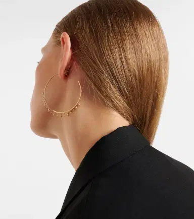 Sydney Evan 14kt gold hoop earrings with diamonds | Thumbnail 3