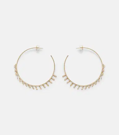 Sydney Evan 14kt gold hoop earrings with diamonds | Thumbnail 5