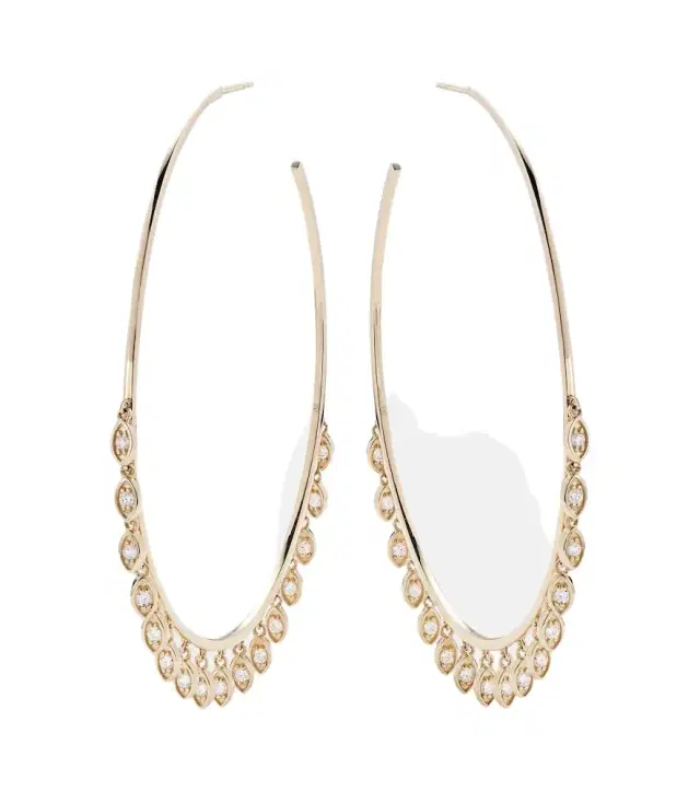 Sydney Evan 14kt gold hoop earrings with diamonds