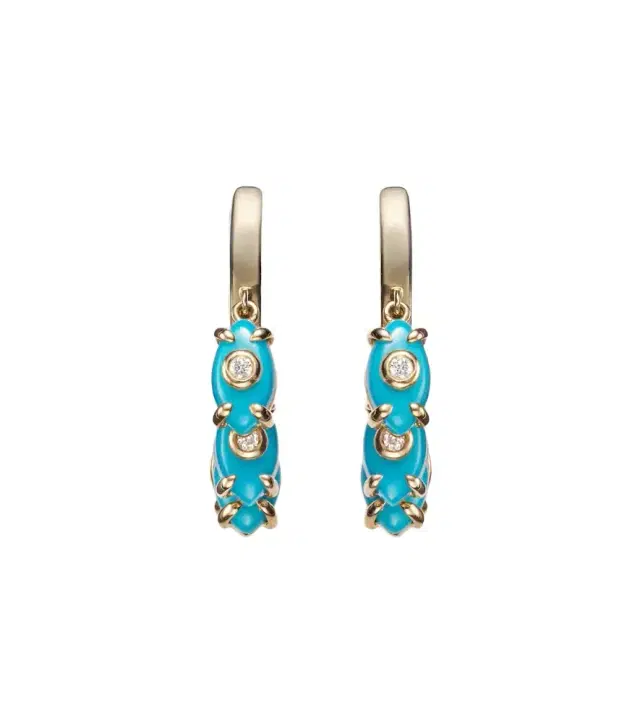Huggie 14kt gold and diamond earrings