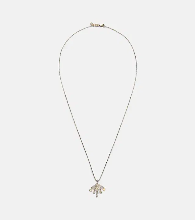 Sydney Evan Evil Eye 14kt gold necklace with diamonds