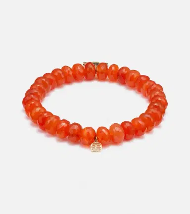 Sydney Evan Daisy 14kt gold and carnelian beaded bracelet | Thumbnail 3